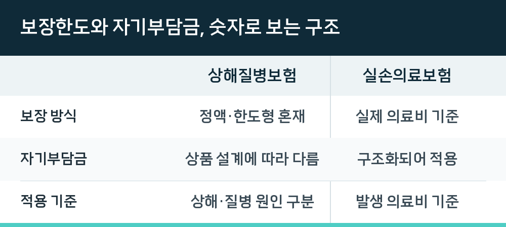 보장한도와 자기부담금, 숫자로 보는 구조