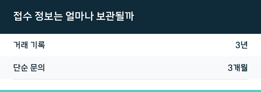 접수 정보는 얼마나 보관될까