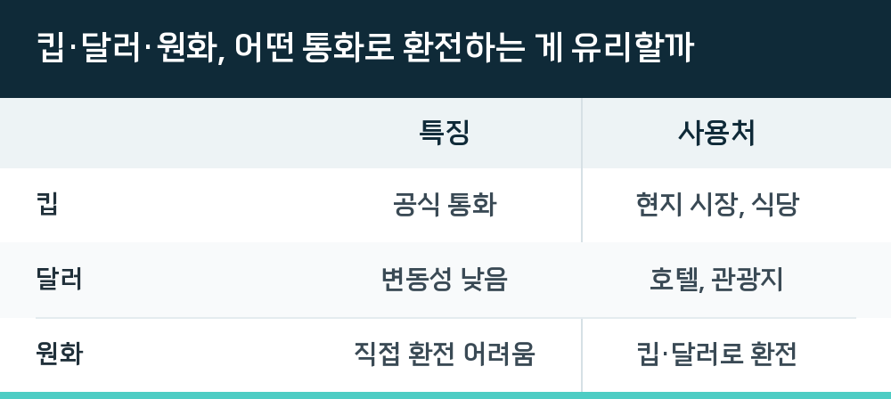 킵·달러·원화, 어떤 통화로 환전하는 게 유리할까