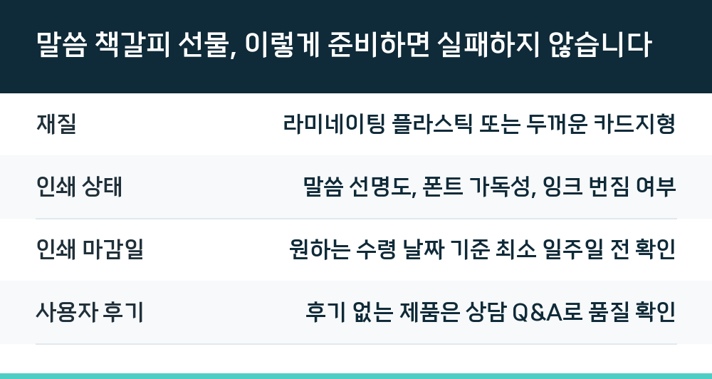 말씀 책갈피 선물, 이렇게 준비하면 실패하지 않습니다