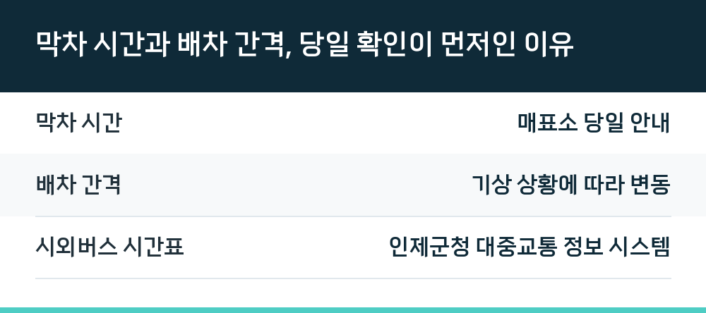 막차 시간과 배차 간격, 당일 확인이 먼저인 이유
