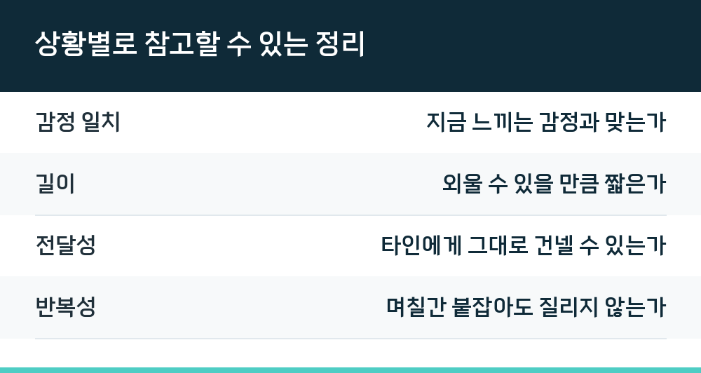 상황별로 참고할 수 있는 정리