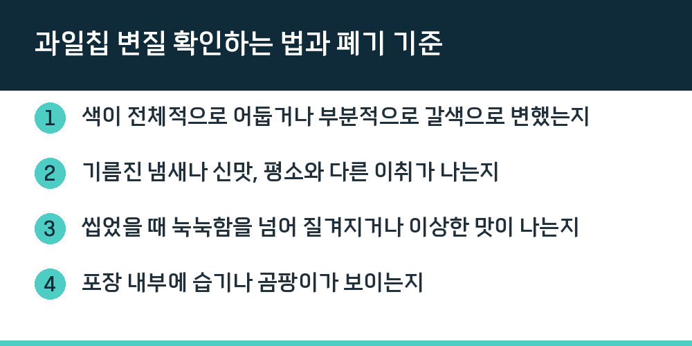 과일칩 변질 확인하는 법과 폐기 기준