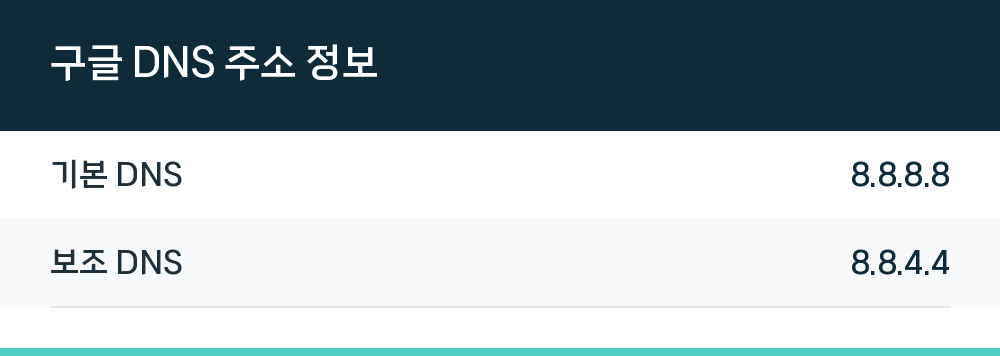 구글 DNS 주소 정보