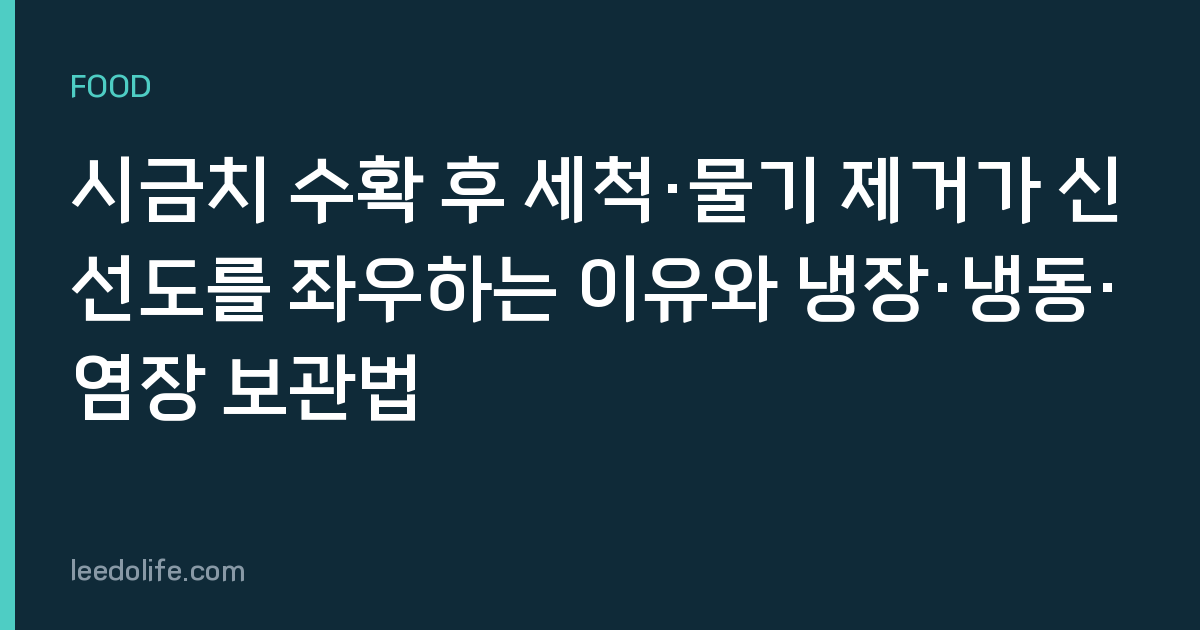 시금치 수확 후 세척·물기 제거가 신선도를 좌우하는 이유와 냉장·냉동·염장 보관법