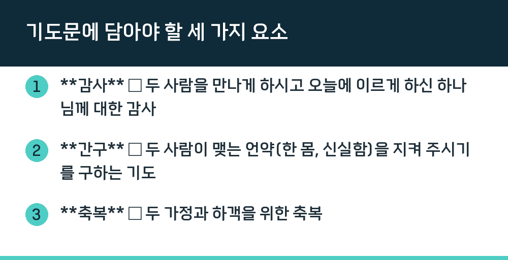 기도문에 담아야 할 세 가지 요소