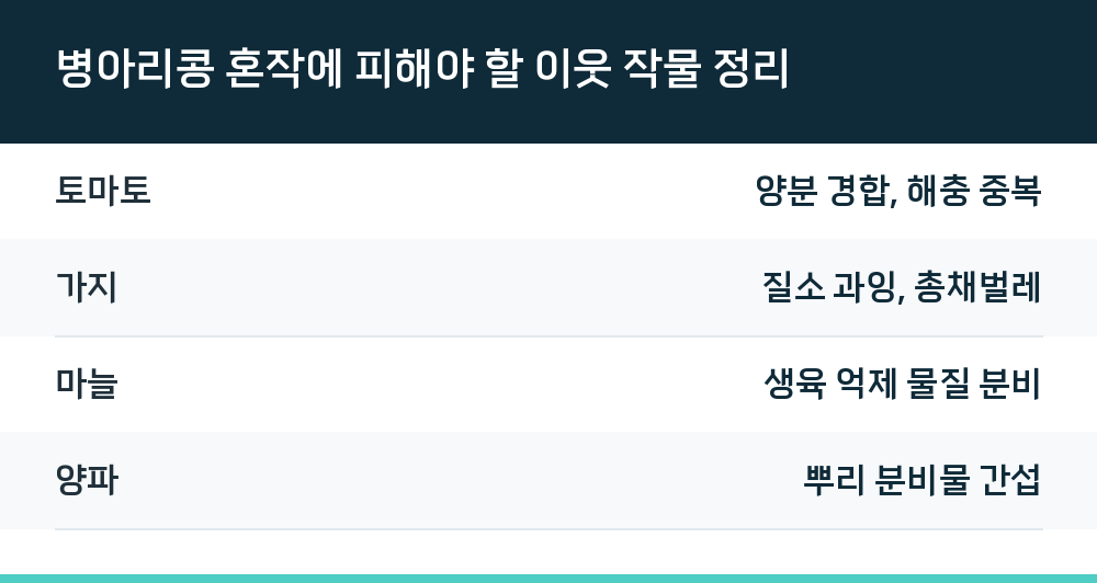 병아리콩 혼작에 피해야 할 이웃 작물 정리