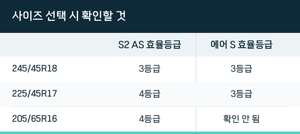 사이즈 선택 시 확인할 것