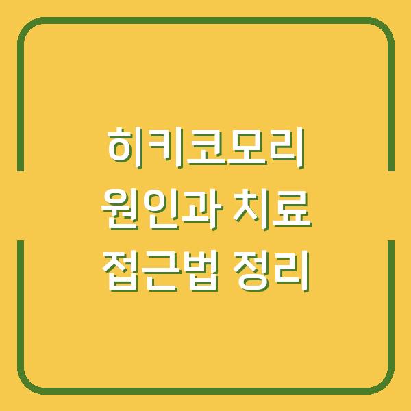 히키코모리 원인과 치료 접근법 정리