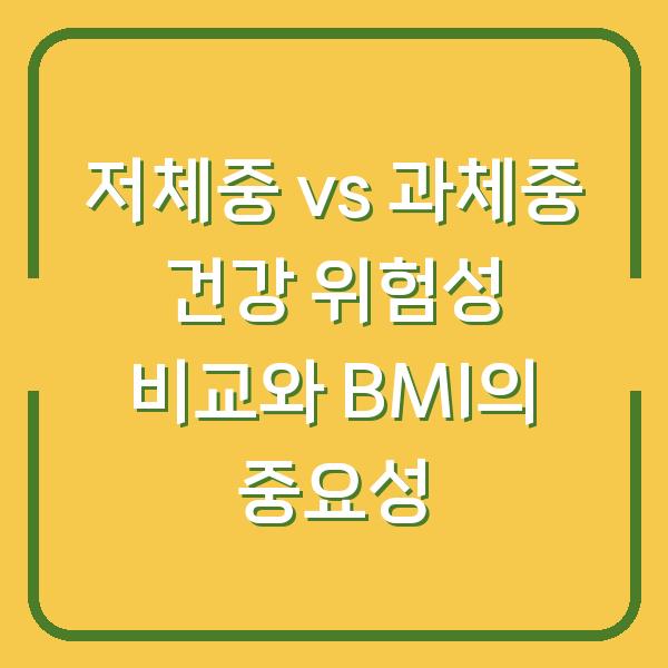 저체중 vs 과체중 건강 위험성 비교와 BMI의 중요성