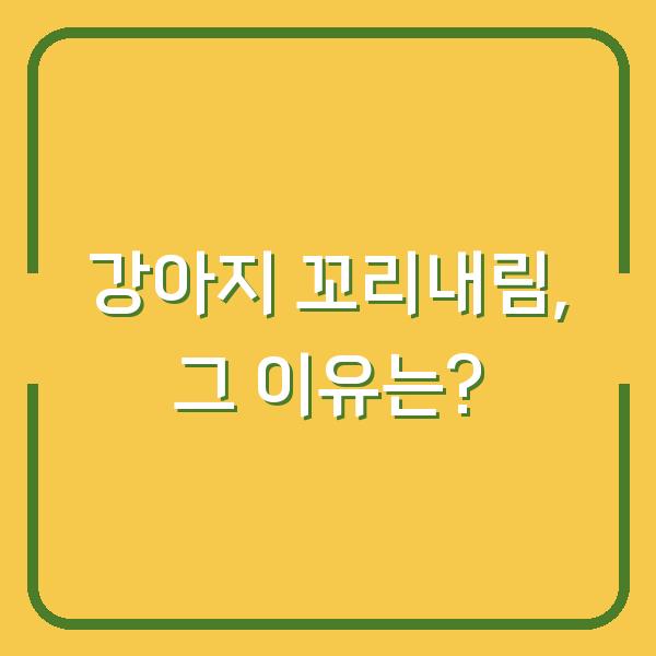 강아지 꼬리내림, 그 이유는?