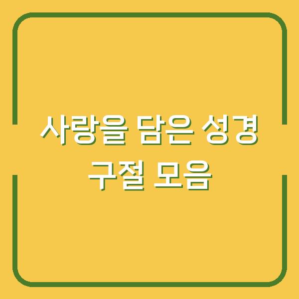 사랑을 담은 성경 구절 모음