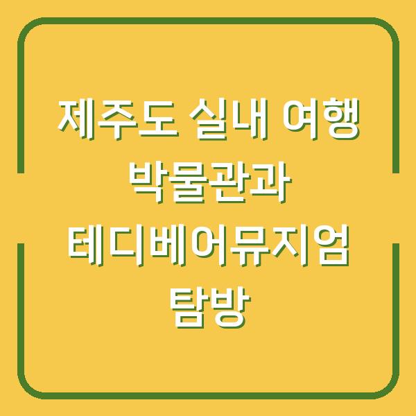 제주도 실내 여행 박물관과 테디베어뮤지엄 탐방