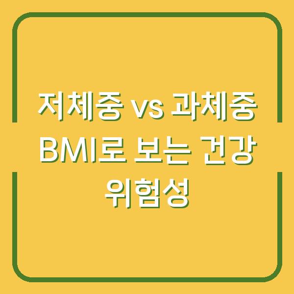 저체중 vs 과체중 BMI로 보는 건강 위험성