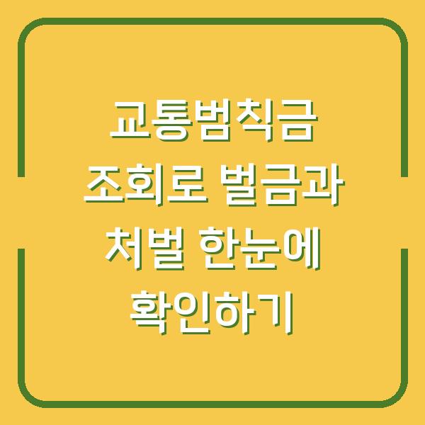 교통범칙금 조회로 벌금과 처벌 한눈에 확인하기