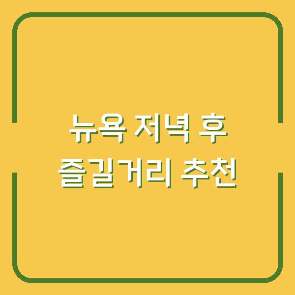 뉴욕 저녁 후 즐길거리 추천