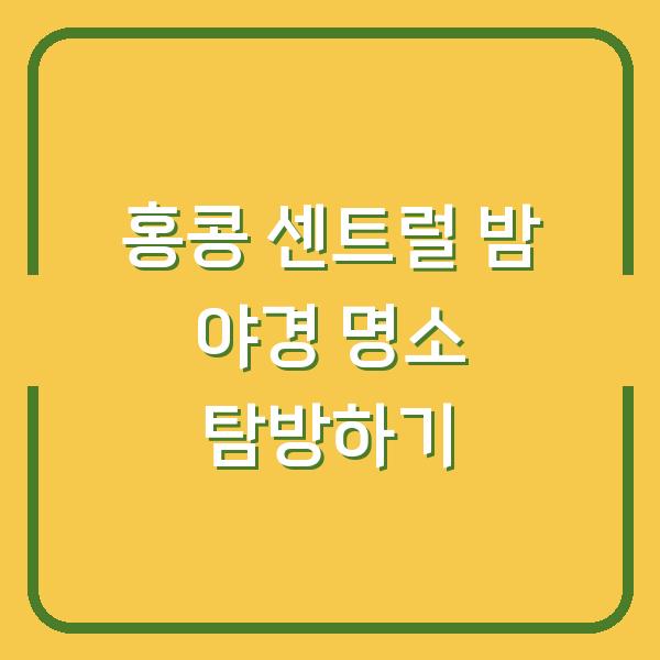 홍콩 센트럴 밤 야경 명소 탐방하기