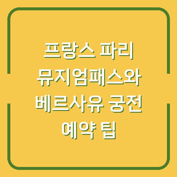 프랑스 파리 뮤지엄패스와 베르사유 궁전 예약 팁