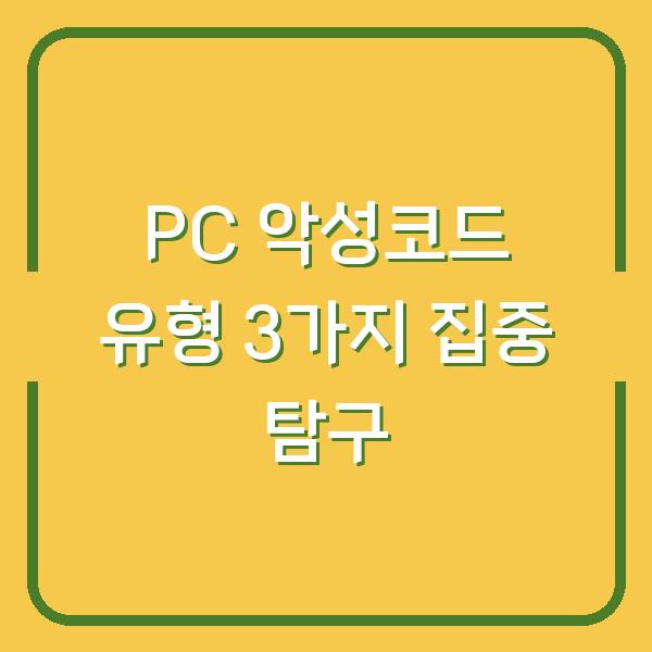 PC 악성코드 유형 3가지 집중 탐구