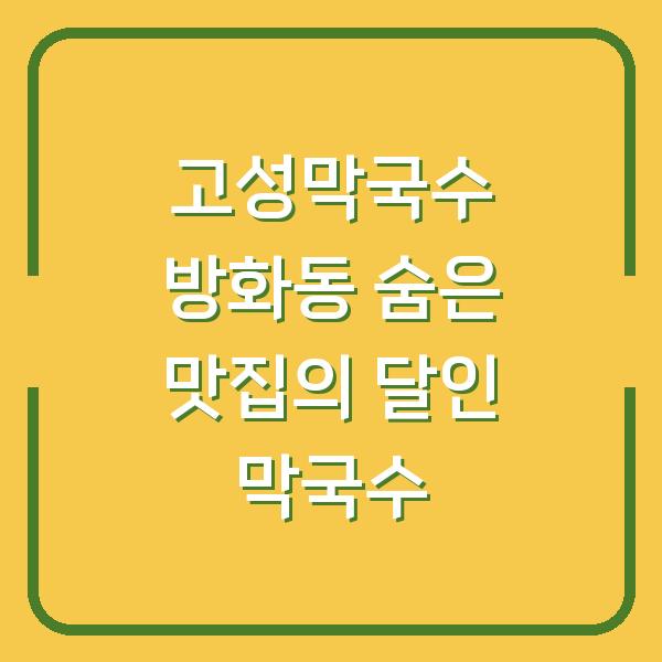 고성막국수 방화동 숨은 맛집의 달인 막국수