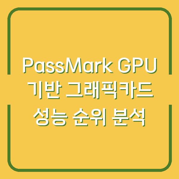 PassMark GPU 기반 그래픽카드 성능 순위 분석