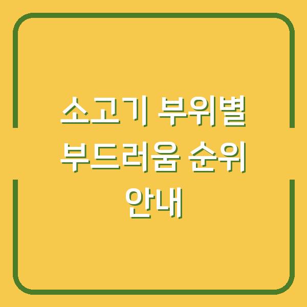 소고기 부위별 부드러움 순위 안내