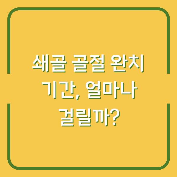 쇄골 골절 완치 기간, 얼마나 걸릴까?