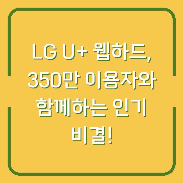 LG U+ 웹하드, 350만 이용자와 함께하는 인기 비결!