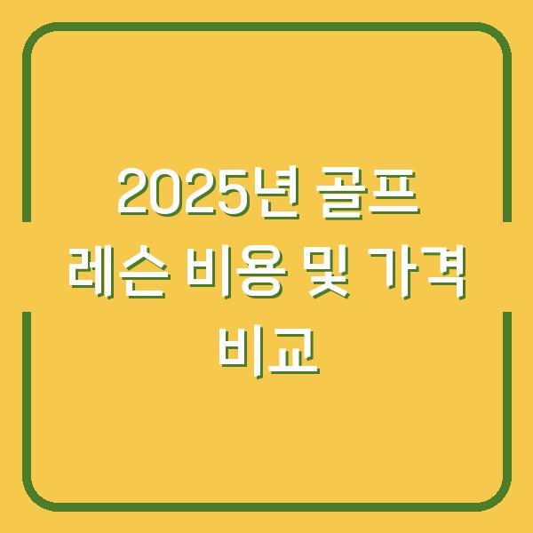 2025년 골프 레슨 비용 및 가격 비교