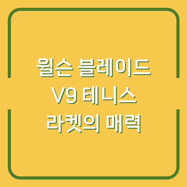 윌슨 블레이드 V9 테니스 라켓의 매력