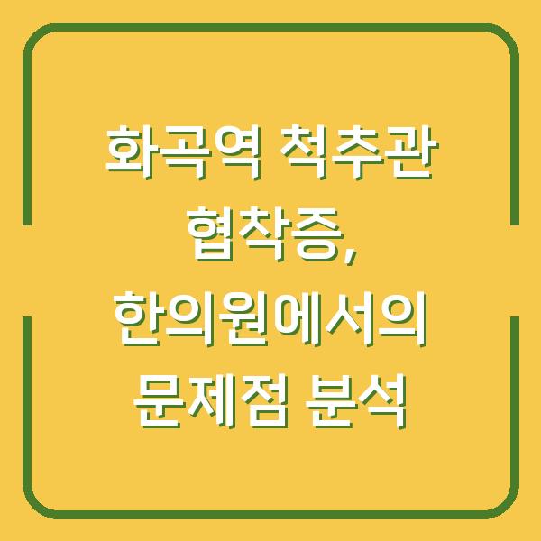 화곡역 척추관 협착증, 한의원에서의 문제점 분석