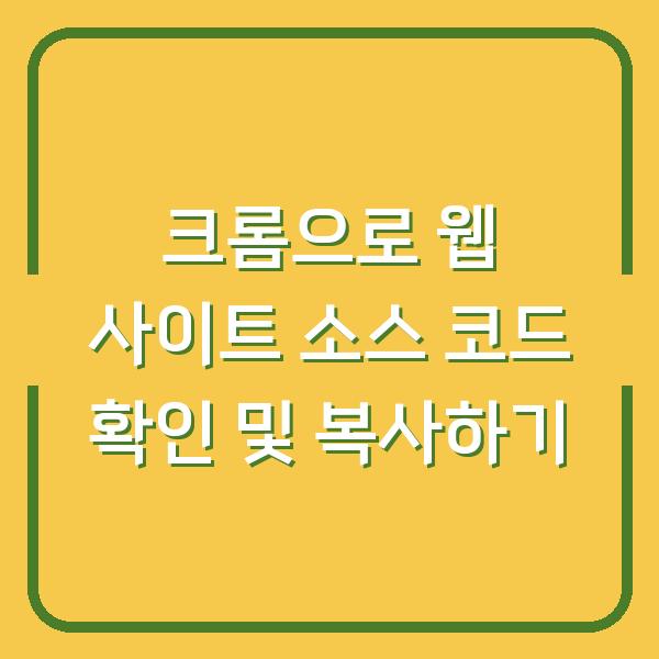 크롬으로 웹 사이트 소스 코드 확인 및 복사하기