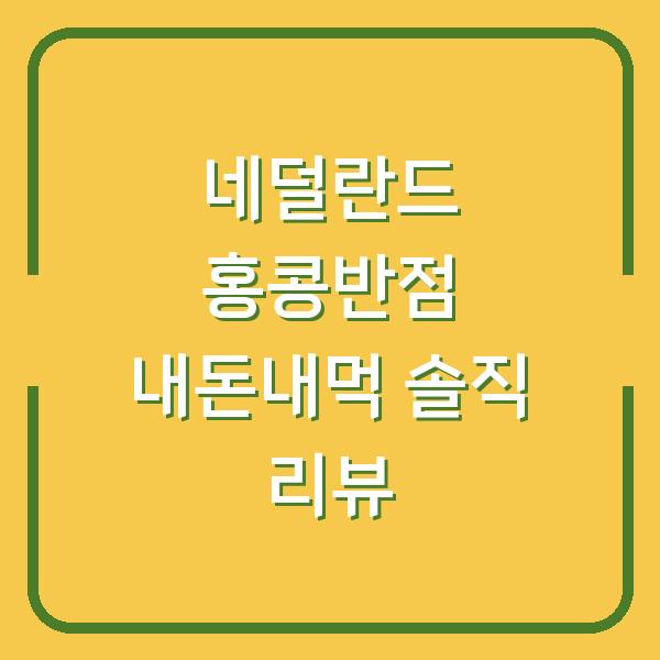 네덜란드 홍콩반점 내돈내먹 솔직 리뷰