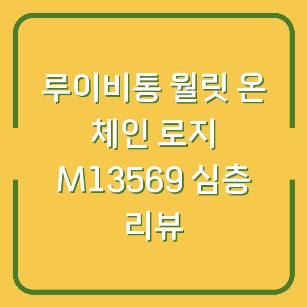 루이비통 월릿 온 체인 로지 M13569 심층 리뷰