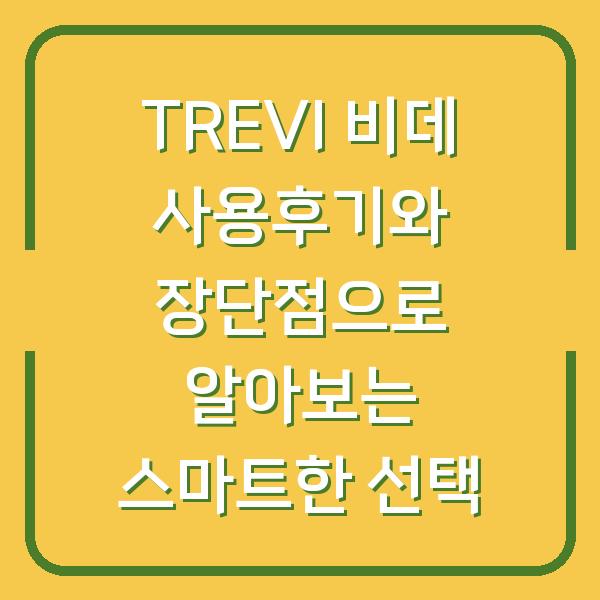 TREVI 비데 사용후기와 장단점으로 알아보는 스마트한 선택