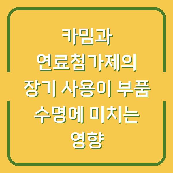 카밈과 연료첨가제의 장기 사용이 부품 수명에 미치는 영향