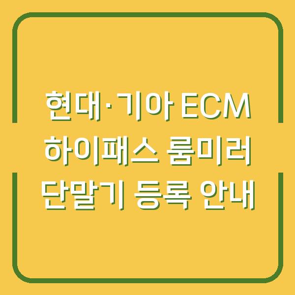 현대·기아 ECM 하이패스 룸미러 단말기 등록 안내