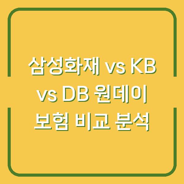 삼성화재 vs KB vs DB 원데이 보험 비교 분석