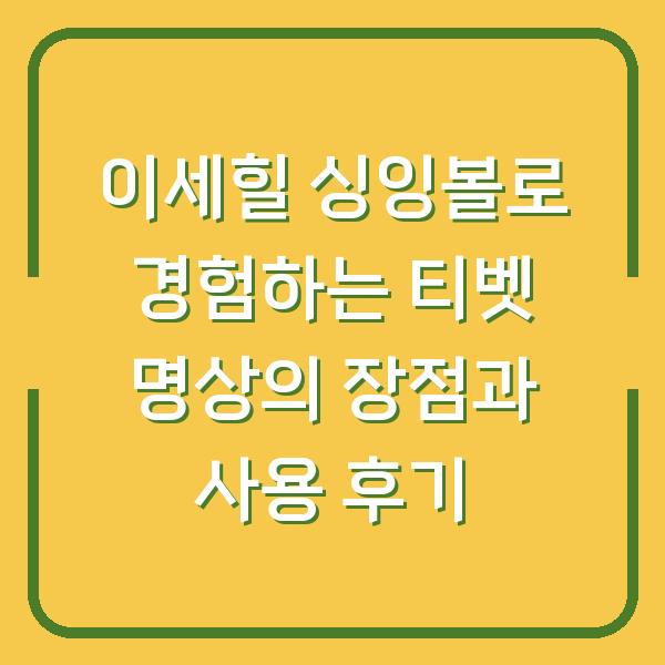 이세힐 싱잉볼로 경험하는 티벳 명상의 장점과 사용 후기