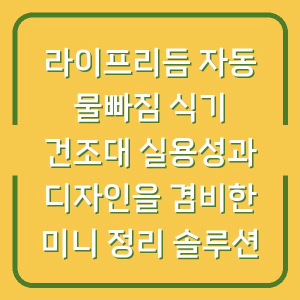 라이프리듬 자동 물빠짐 식기 건조대 실용성과 디자인을 겸비한 미니 정리 솔루션