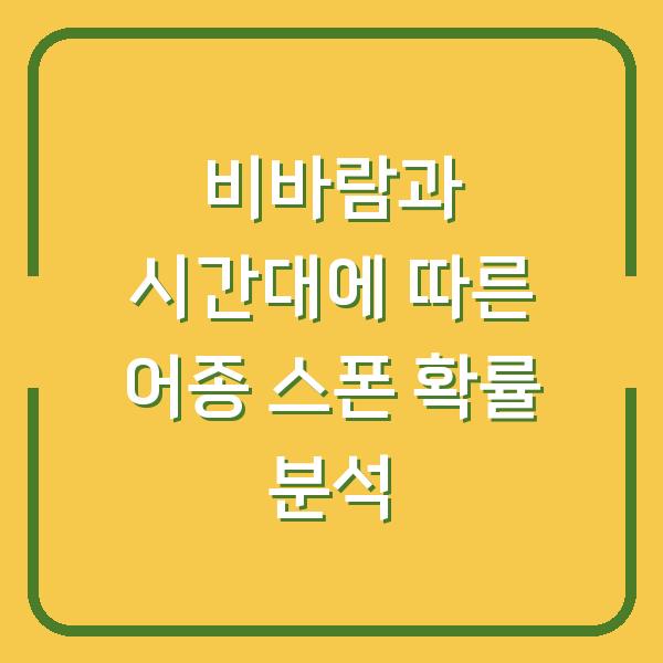 비바람과 시간대에 따른 어종 스폰 확률 분석