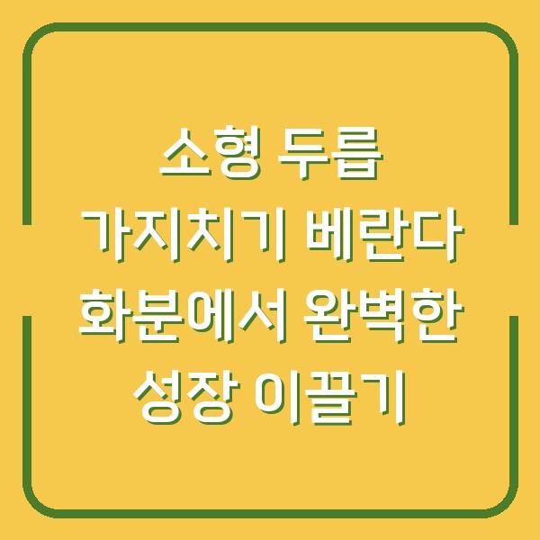 소형 두릅 가지치기 베란다 화분에서 완벽한 성장 이끌기