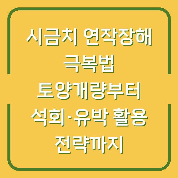 시금치 연작장해 극복법 토양개량부터 석회·유박 활용 전략까지