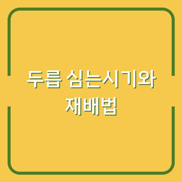 두릅 나무 심는시기와 재배 방법, 1년 농사 망치는 관리 실수 3가지