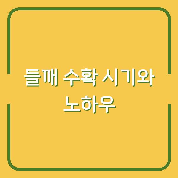 들깨 농사, 수확 시기 놓치면 수확량 반토막? 베는 방법부터 말리기·터는 노하우