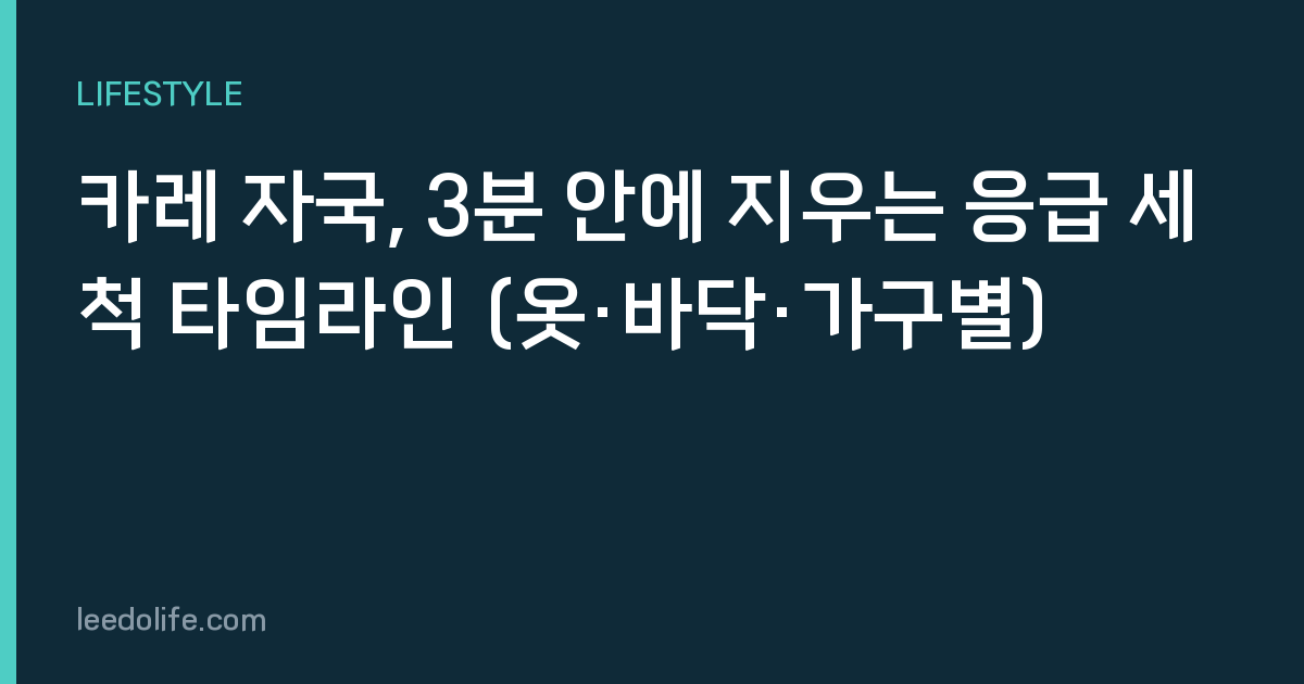 카레 자국, 3분 안에 지우는 응급 세척 타임라인 (옷·바닥·가구별)