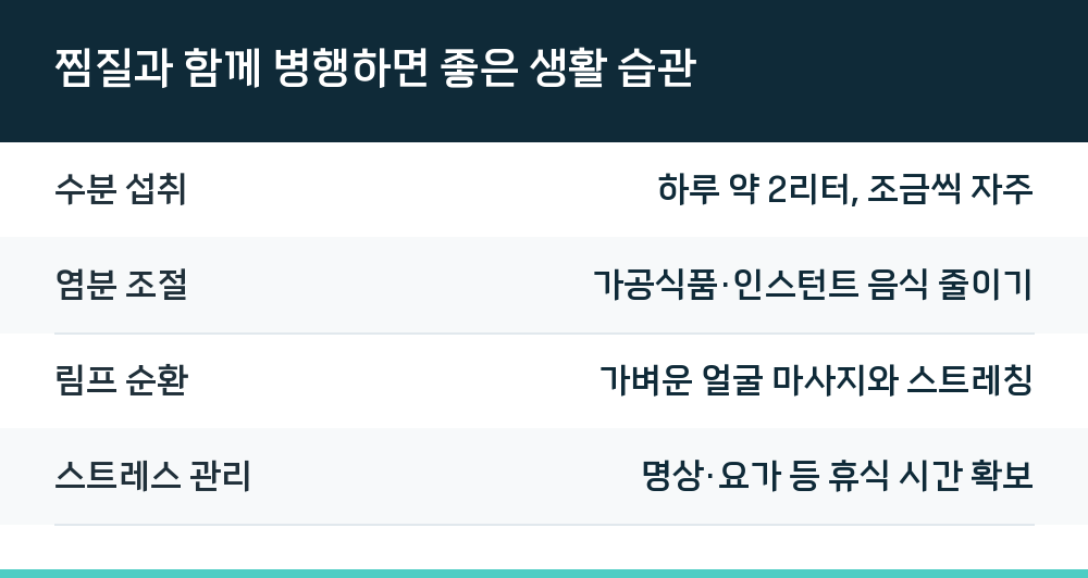 찜질과 함께 병행하면 좋은 생활 습관