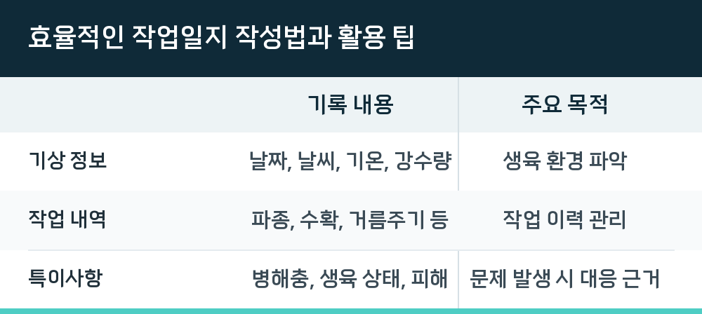 효율적인 작업일지 작성법과 활용 팁