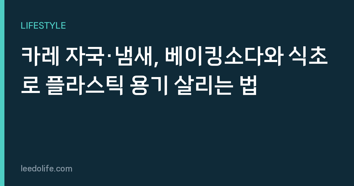 카레 자국·냄새, 베이킹소다와 식초로 플라스틱 용기 살리는 법